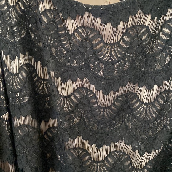 Jessica Howard Black Lace Overlay w/ Tan Lining Sheath Cocktail Dress Size 22W - Picture 2 of 8